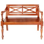 vidaXL Banc Batavia 98 cm Bois d'acajou massif Marron foncé