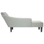 vidaXL Fauteuil long avec accoudoir droit gris clair velours