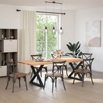 vidaXL Pieds de table à manger 2 pièces Noir 90 x (72-73 3) cm Acier