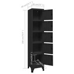vidaXL Armoire à casiers Noir 38x40x180 cm Acier