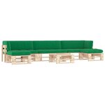 vidaXL Salon de jardin palette 6Pièces avec coussins Bois de pin imprégné