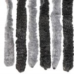 vidaXL Rideau anti-mouches gris et noir 118x220 cm chenille