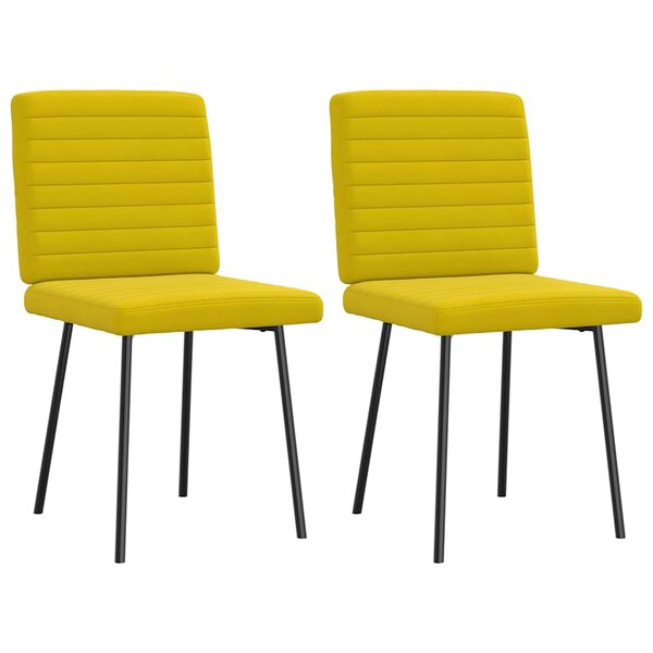 vidaXL Chaises à manger lot de 2 Jaune Velours