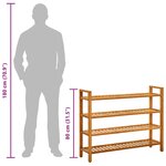 vidaXL Étagère à chaussures à 4 niveaux 100x27x80 cm Chêne massif