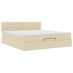 vidaXL Lit ottoman avec matelas et LED crème 180x200cm tissu