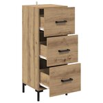 vidaXL Buffet Chêne artisanal 34 5 x 34 x 90 cm Bois d'ingénierie