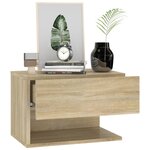vidaXL Table de chevet murale Chêne sonoma