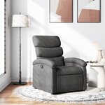 vidaXL Fauteuil inclinable gris foncé tissu