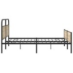 vidaXL Cadre de lit en métal sans matelas chêne fumé 150x200 cm