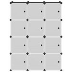 vidaXL Cubes de rangement 12 Pièces avec portes noir PP