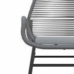 vidaXL Ensemble à manger jardin coussins 9 Pièces gris poly rotin verre