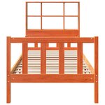 vidaXL Lit bibliothèque sans matelas cire marron 75x190 cm bois massif