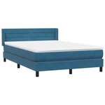 vidaXL Sommier à lattes de lit et matelas bleu foncé 140x210cm velours