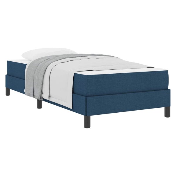vidaXL Lit à ressorts avec matelas Bleu 90 x 200 cm tissu
