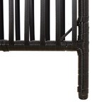 vidaXL Cloison de séparation 5 panneaux noir résine tressée