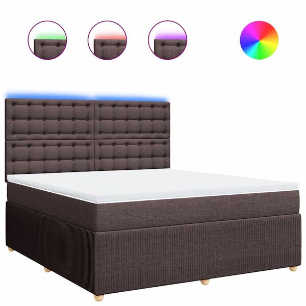 vidaXL Sommier à lattes de lit avec matelas Marron foncé 180x200 cm