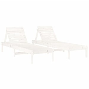 vidaXL Chaises longues lot de 2 blanc 199 5x60x74cm bois massif de pin