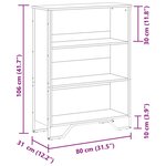 vidaXL Bibliothèque chêne fumé 80x31x106 cm bois d'ingénierie