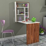 Homemania Bureau Magicbox 62x16x82 cm Blanc et noyer
