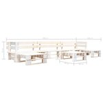 vidaXL Salon de jardin palette 6 Pièces Bois Blanc