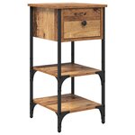 vidaXL Table de Chevet Vieux Bois 34x36x70 cm Bois d'ingénierie
