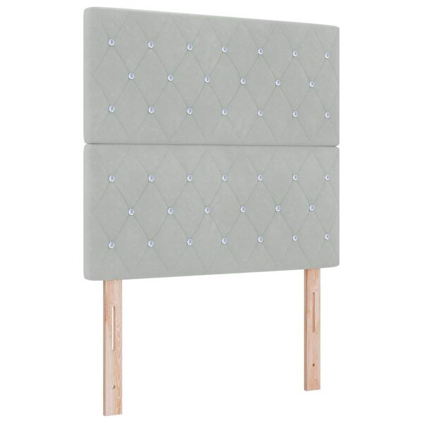 vidaXL Lit à ressorts avec matelas Gris clair 90 x 200 cm Velours