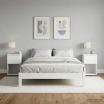 vidaXL Armoire de lit 2 Pièces Blanc 29 x 31 5 x 49 cm Bois d'ingénierie