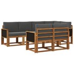 vidaXL Ensemble de canapés d'extérieur 7 Pièces Naturel et Anthracite