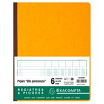 Piqûre 32x25cm à tête paresseuse 6 colonnes 31 lignes 80pages EXACOMPTA