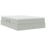 vidaXL Lit avec rangement et matelas Gris clair 140 x 190 cm Velours