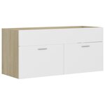 vidaXL Ensemble de meubles de bain 2 Pièces Blanc/chêne sonoma Aggloméré