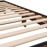 vidaXL Cadre de lit chêne fumé 90x200 cm bois d'ingénierie et métal