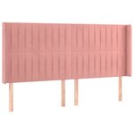 vidaXL Tête de lit avec oreilles Rose 203x16x118/128 cm Velours