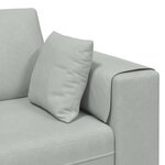 vidaXL Canapé en velours avec coussin avec oreiller Gris clair 208 cm Velours