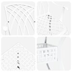 Ensemble de repas de jardin de 5 pièces vidaXL en aluminium coulé blanc
