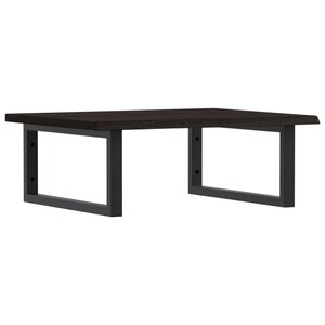 vidaXL Étagère de vasque murale acier et bois de chêne massif