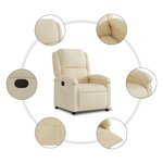 vidaXL Fauteuil inclinable crème tissu