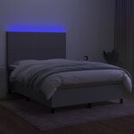 vidaXL Sommier à lattes de lit et matelas et LED Gris clair 140x200 cm
