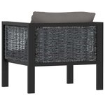 vidaXL Canapé sectionnel avec coussin Résine tressée Anthracite