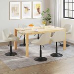 vidaXL Chaises pivotantes à manger lot de 6 crème velours