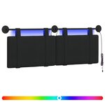 vidaXL Tête de lit suspendue Noir Tissu