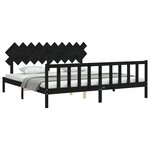 vidaXL Cadre de lit sans matelas noir 200x200 cm bois massif de pin