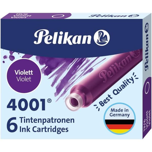 Etui de 6 cartouches d'encre 4001 TP/6 Violet x 10 PELIKAN