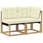 vidaXL Canapé d’extérieur milieu et coin avec coussin 2 Pièce Blanc