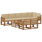vidaXL Ensemble de canapés d'extérieur 9 pc Naturel et Beige Polyester