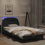 vidaXL Cadre de lit avec lumières LED noir 100x200 cm similicuir