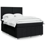 vidaXL Sommier à lattes de lit avec matelas Noir 160x200 cm Tissu