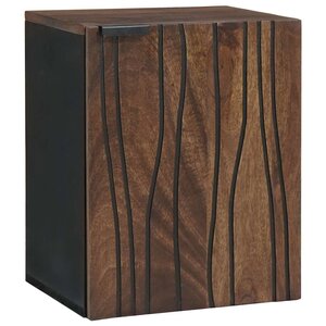 vidaXL Meuble sous lavabo avec étagère Marron  Noir 38 x 33.5 x 48 cm