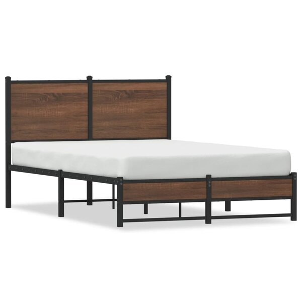 vidaXL Cadre de lit en métal sans matelas chêne marron 120x200 cm
