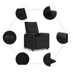 vidaXL Fauteuil inclinable électrique Noir Tissu